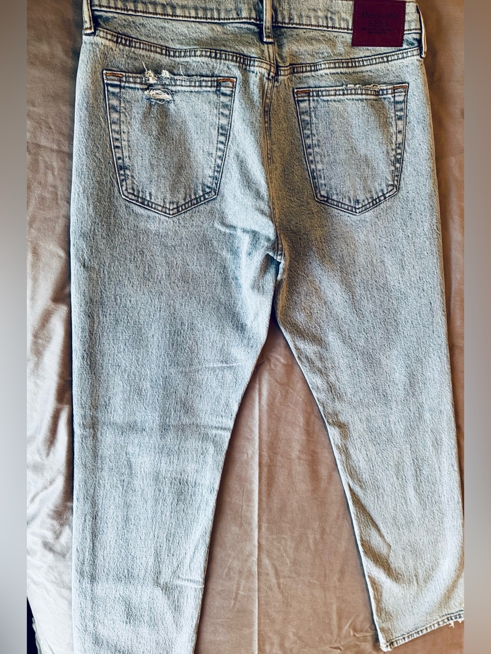 ABERCROMBIE & FITCH Light Blue Straight Leg Jeans - Picture 5 of 9